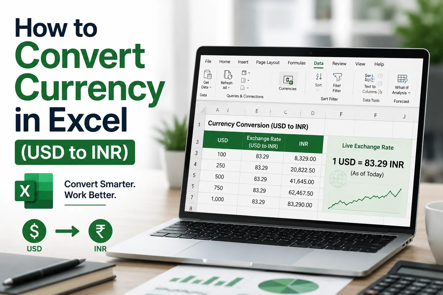 How to Convert Currency in Excel (USD to INR)