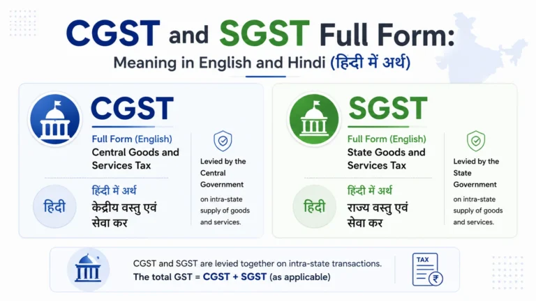 CGST and SGST Full Form Meaning in English and Hindi (हिंदी में अर्थ)