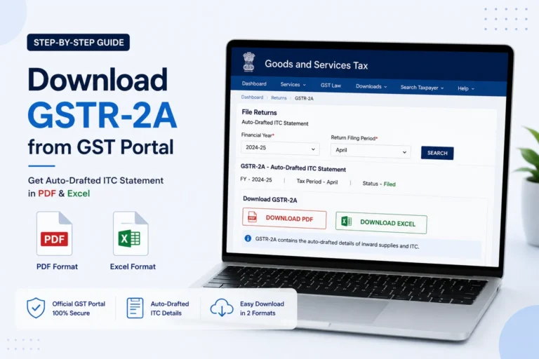How to Download GSTR-2A from GST Portal (Excel & JSON)