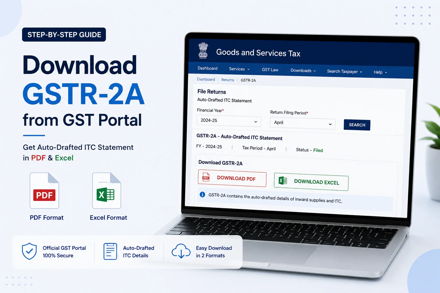 How to Download GSTR-2A from GST Portal (Excel & JSON)