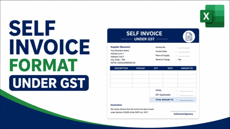 Self Invoice Under GST Format Excel